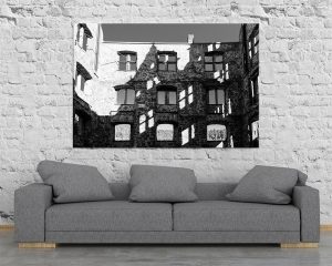 Foto: »Klosteranlage Hirsau [Monastery Grounds Hirsau] - No.9« (black and white), 180 x 120 cm Fotodruck an Wand