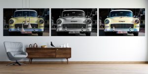 Foto: »Oldtimer [vintage car] - No.4« (butlaix look, black and white, natural colors), 150 x 90 cm Fotodruck an Wand