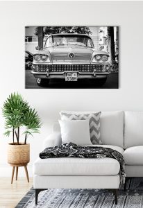 Foto: »Oldtimer [vintage car] - No.3« (black and white), 75 x 50 cm Fotodruck an Wand