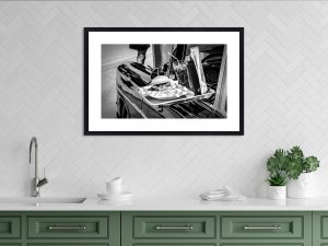Foto: »American 50s Lifestyle« (black and white), 75 x 50 cm Fotodruck an Wand